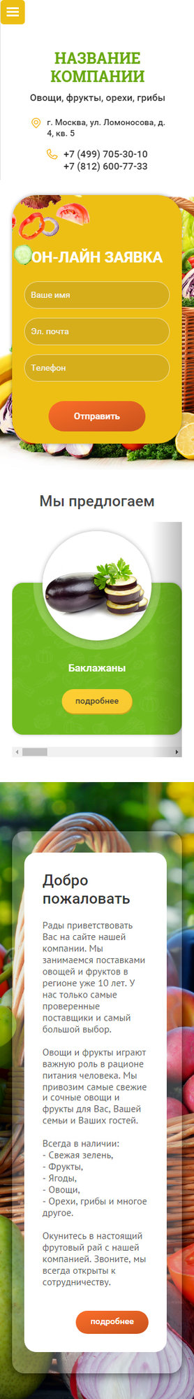 Мобильная версия дизайна № 62525
