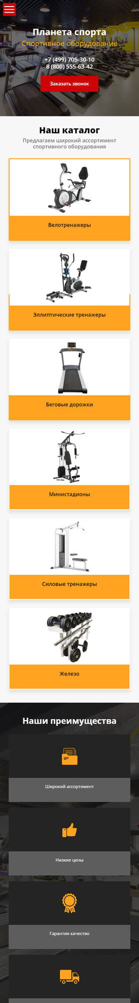 Готовый Сайт-Бизнес № 1732319 - Спортивное оборудование (Мобильная версия)