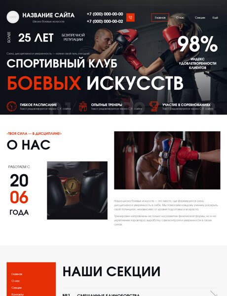 Готовый Сайт-Бизнес № 8696131 - Школа боевых искусств (Превью)