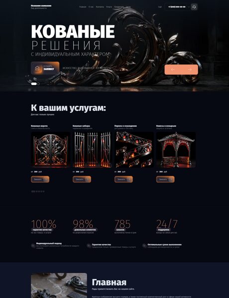 Готовый Сайт-Бизнес № 8978994 - Кованые изделия (Превью)