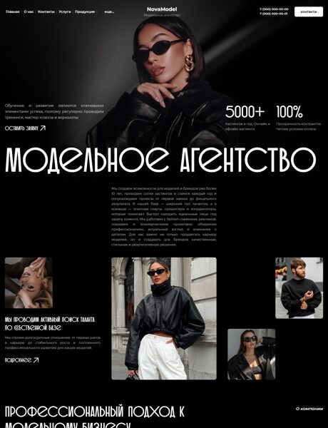Готовый Сайт-Бизнес № 9064406 - Модельные агентства (Превью)