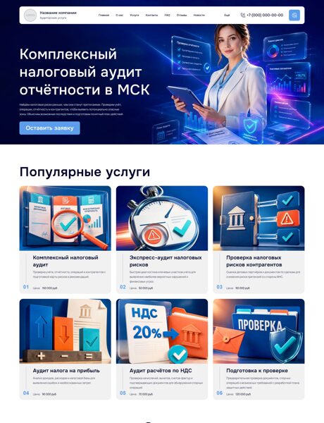 Готовый Сайт-Бизнес № 9117740 - Аудиторские услуги (Превью)