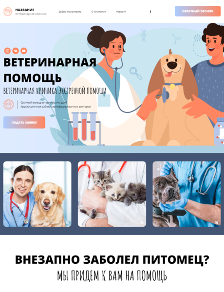 Готовый Сайт-Бизнес № 3706100 - Ветеринария (Превью)