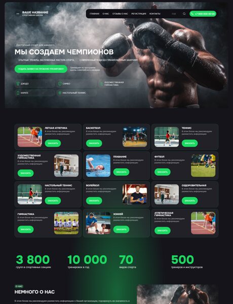 Готовый Сайт-Бизнес № 8441605 - Спортивные клубы и секции (Превью)
