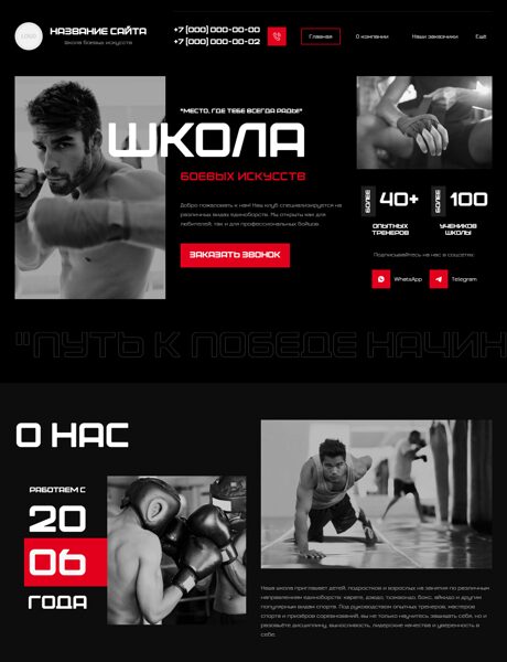 Готовый Сайт-Бизнес № 8540320 - Школа боевых искусств (Превью)